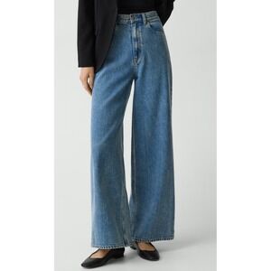 NWT Theory High Waisted Wide Leg Jean Ice Blue Relaxed Denim Women's Size 30